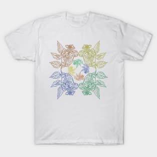 Colorful symetrical geometric flower pattern design T-Shirt